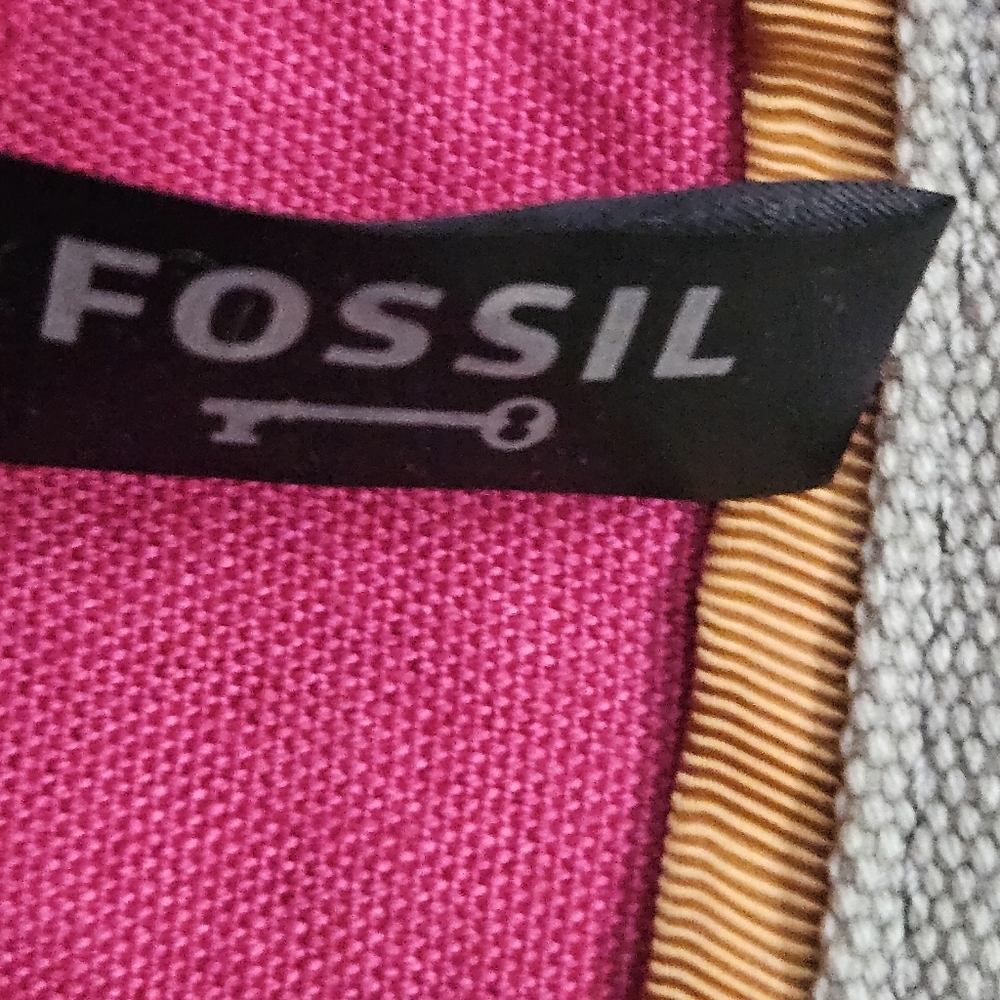 Fossil Jesse Gray Colorful Patchwork Embroidered … - image 7